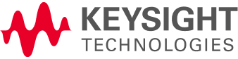Keysight Technologies logo with red waveform symbol and gray text.