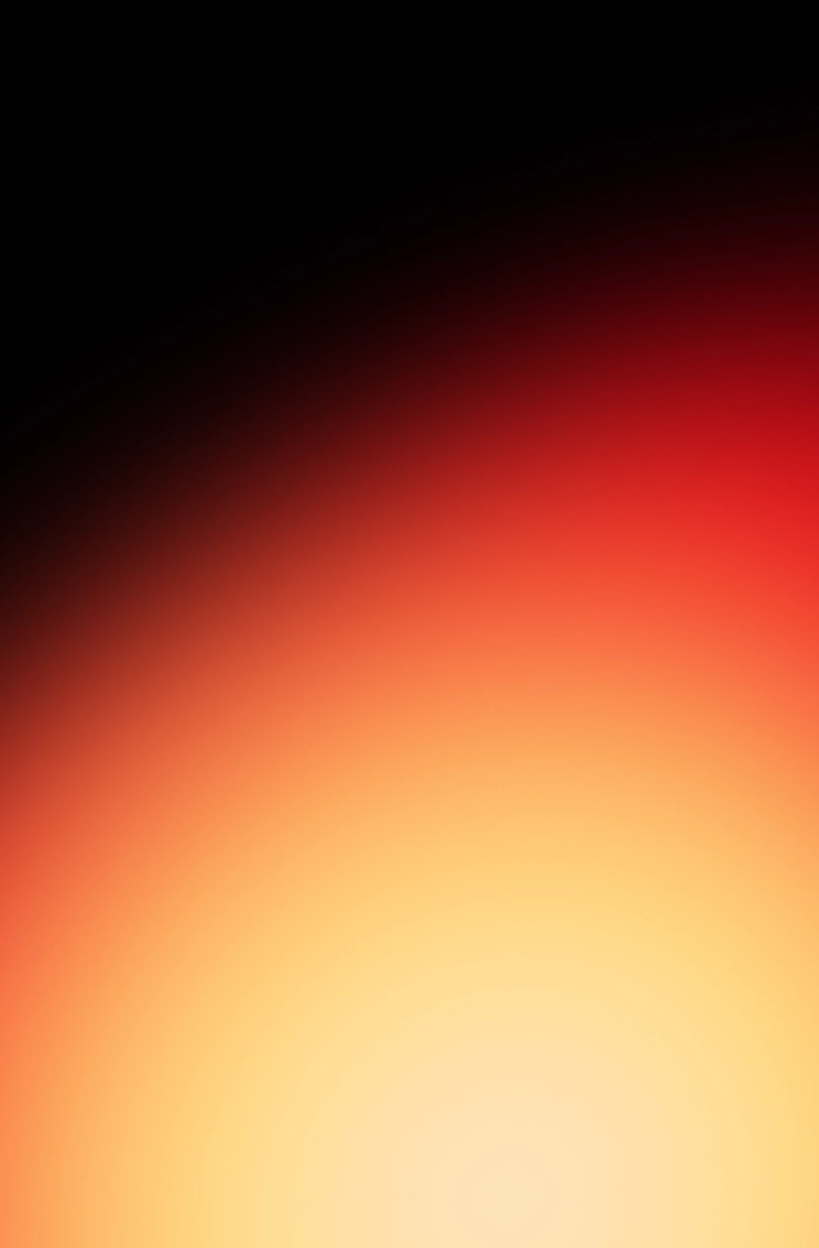 Gradient background fading from yellow at bottom to red and black at top.