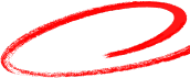 Red hand-drawn spiral circle on a transparent background.