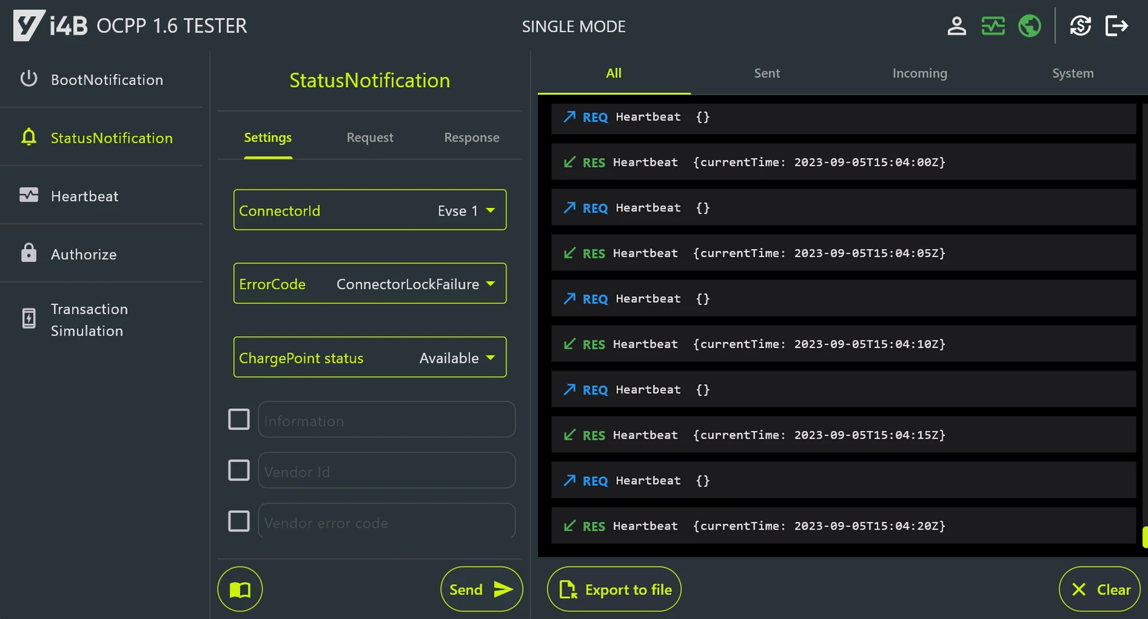 OCPP Tester - charger advanced simulator