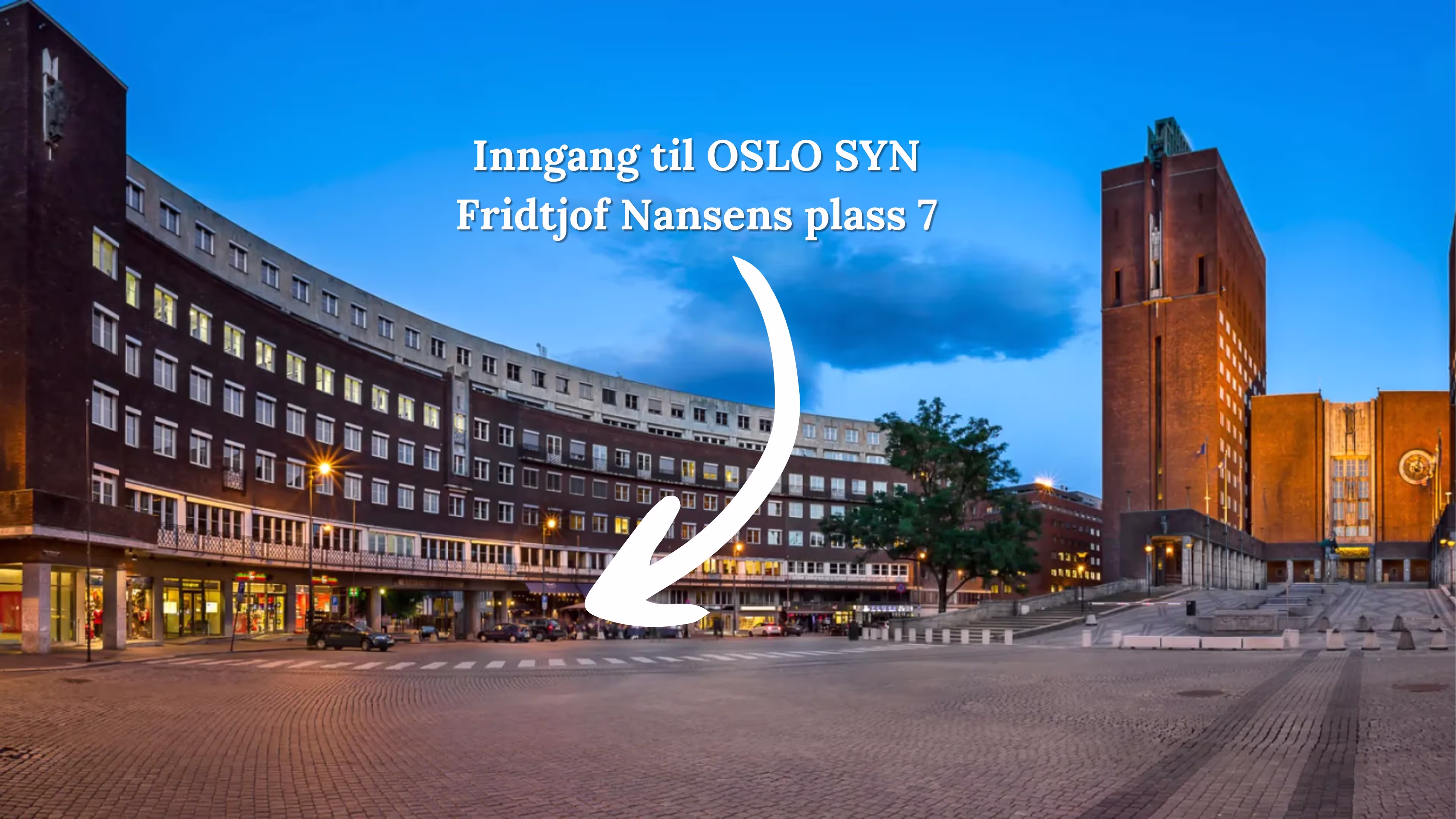 Inngangen til OSLO SYN. Fridtjof Nansens plass 7.