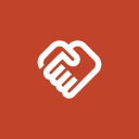 White handshake icon on a red background symbolizing agreement or guarantee.