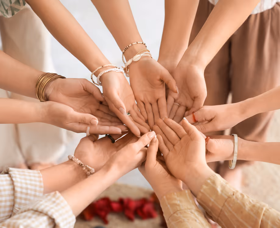 Team work. hands together 