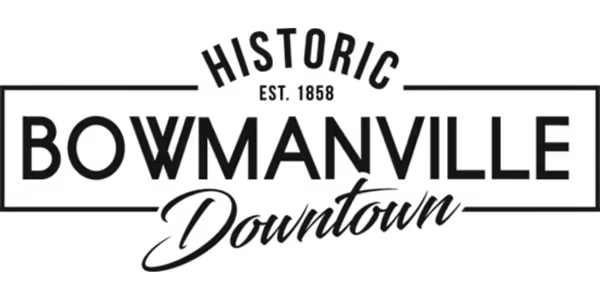 Logo reading 'Historic Bowmanville Downtown' with a framed design.