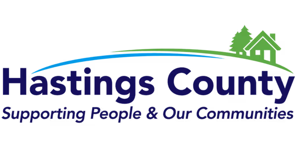 Hastings County logo with a green house and tree above the text 'Supporting People & Our Communities'.