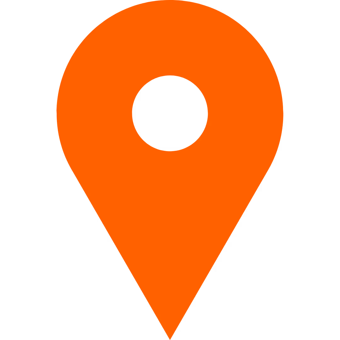 Orange map location pin icon.