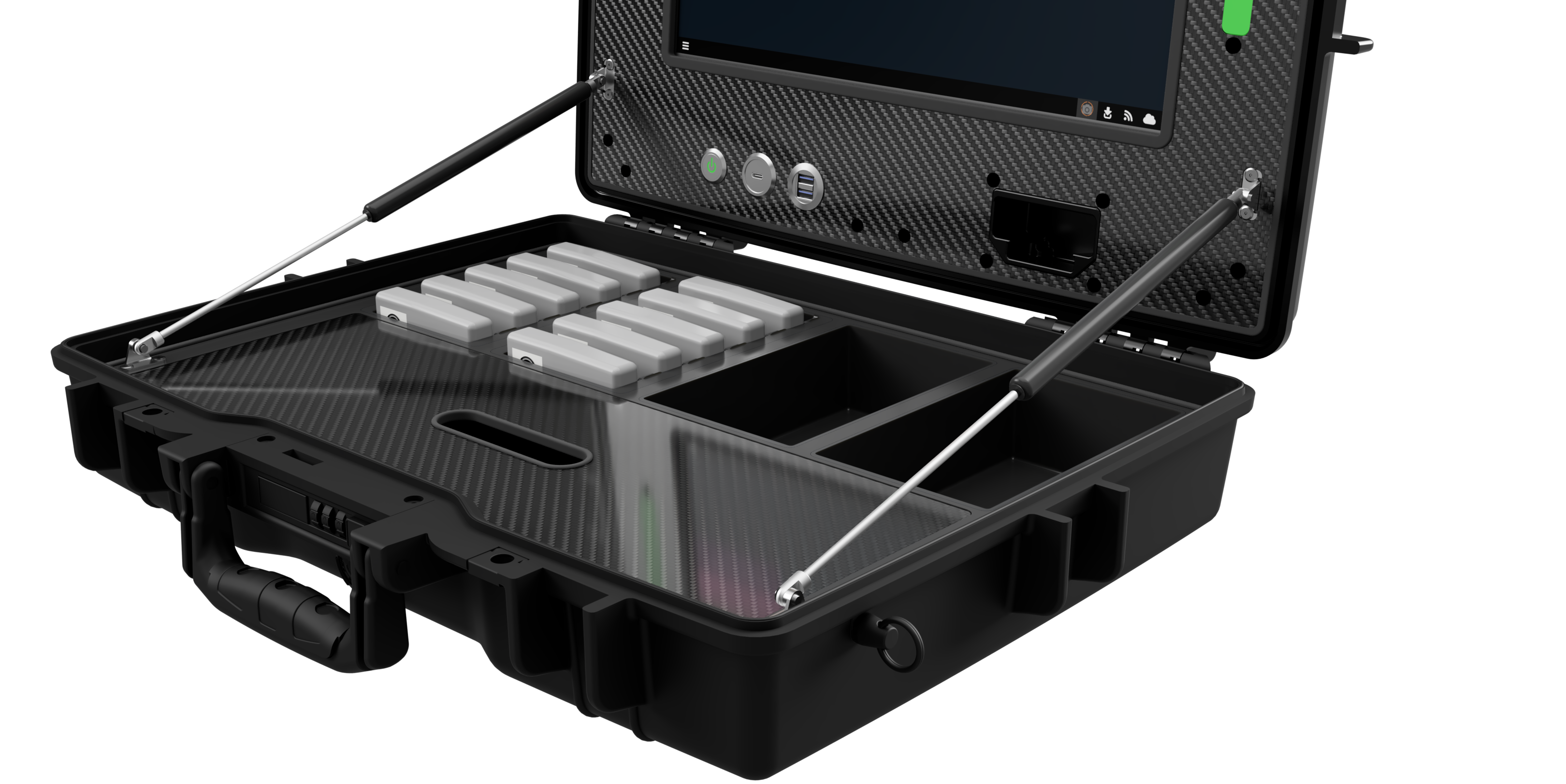 Removable storage tray with dosimeter slots and cable management