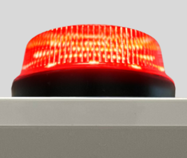 105 dB audible alarm and strobe indicator for high-visibility alerting in operational environments