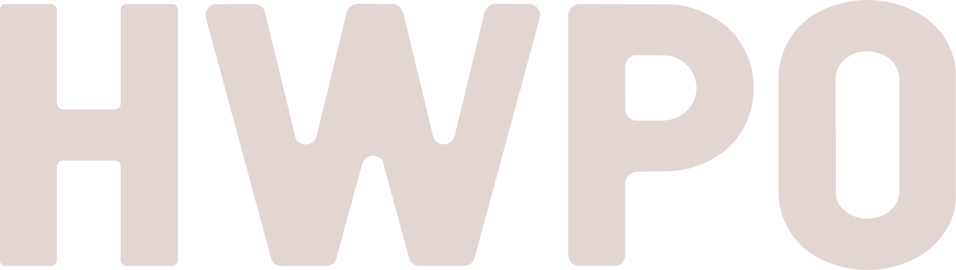 Text logo of the letters HWPO in bold, rounded uppercase font.