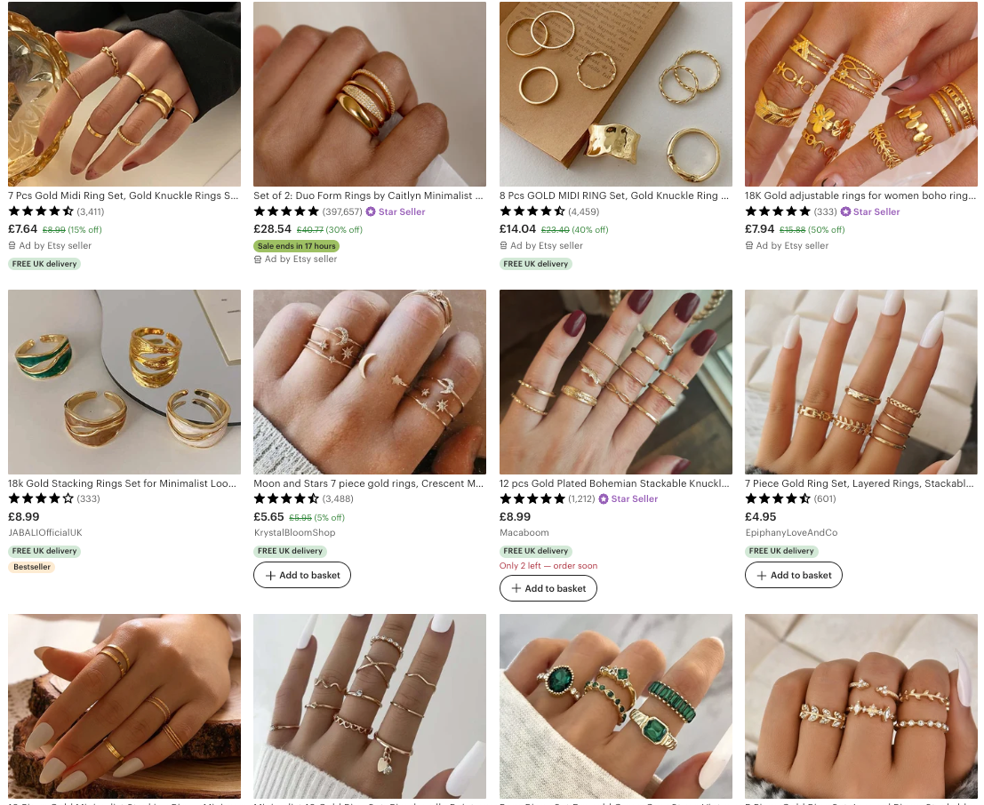 Product photo of a stacking ring set