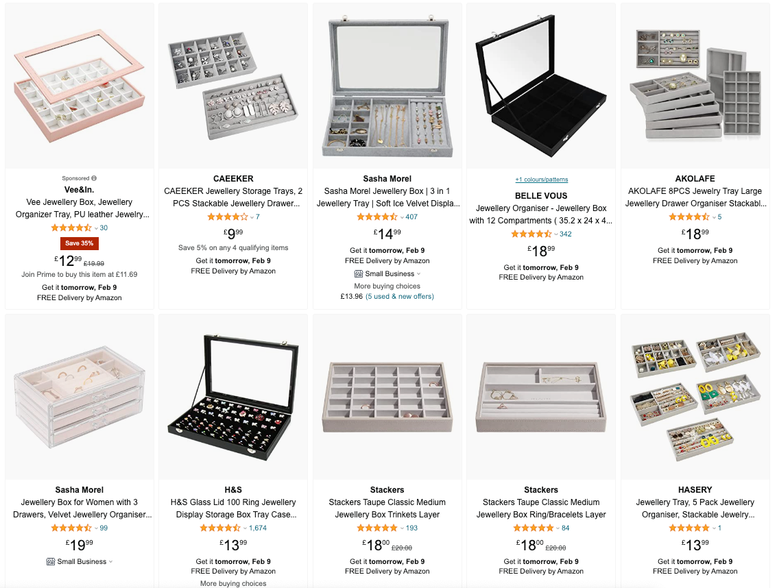 Product photo of a jewelry tray