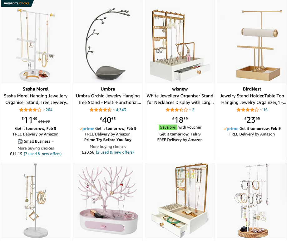 Product photo of a jewelry stand