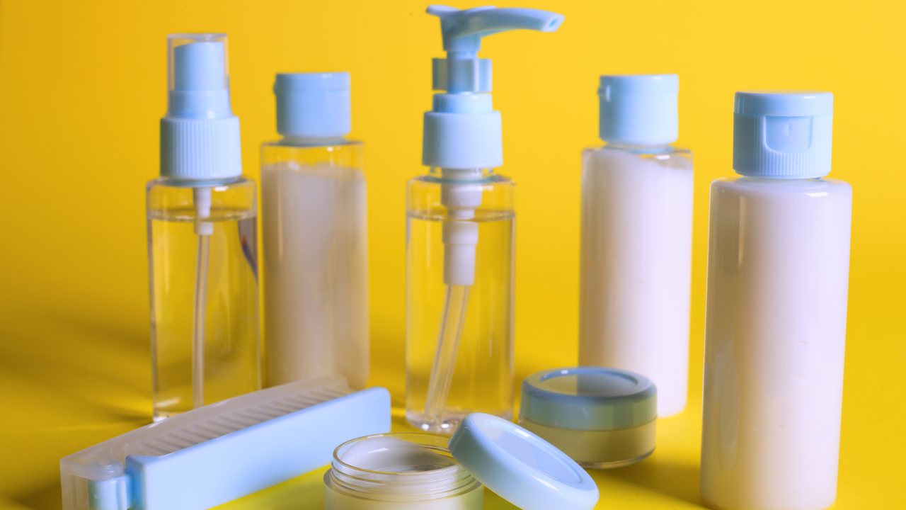 Silicone travel bottles with flip-top caps