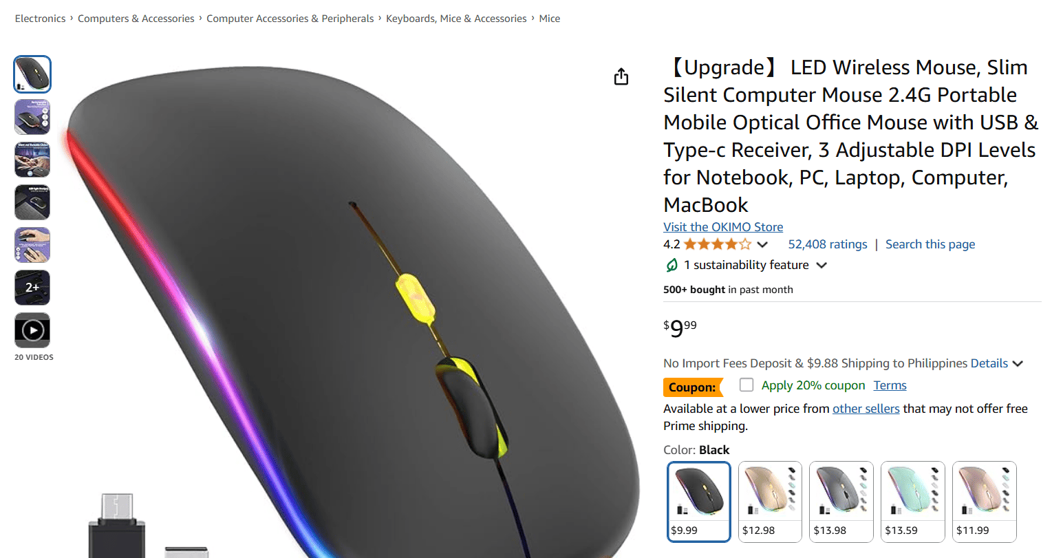 Ergonomic computer mouse shown as a possible dropshipping product.