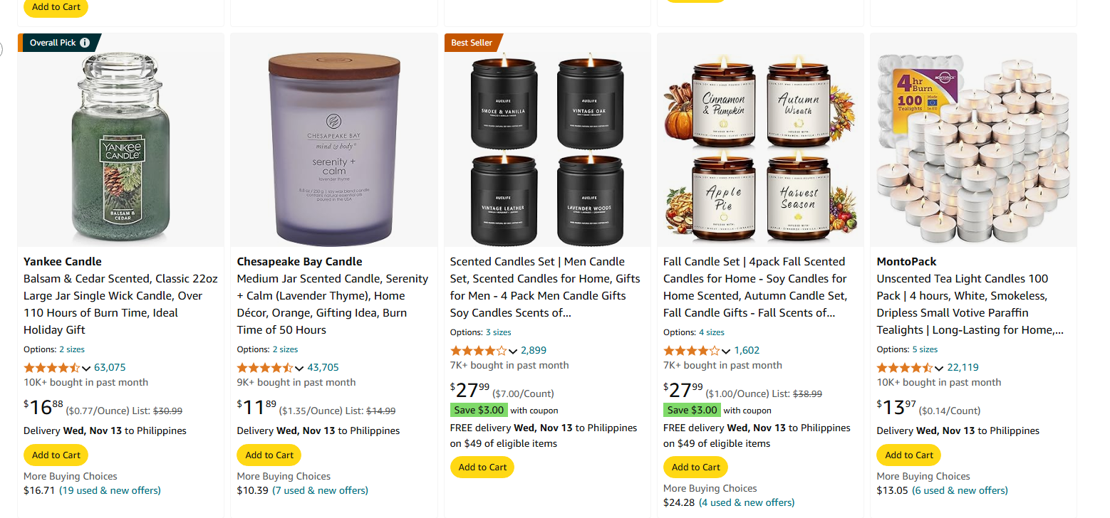 Candle and candle-holder product example carried forward from the live article