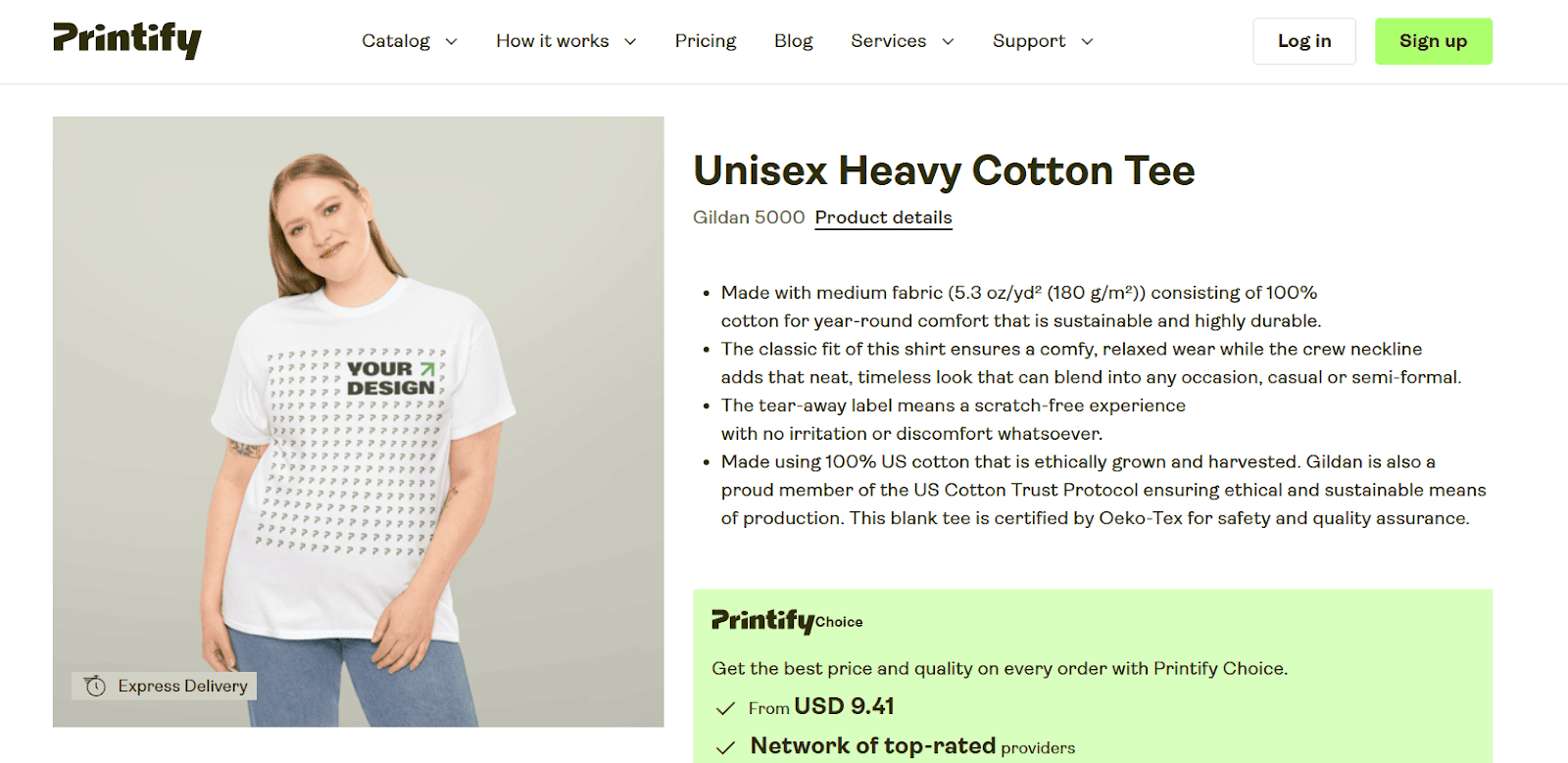Several folded and hanging printed T-shirts in different colors