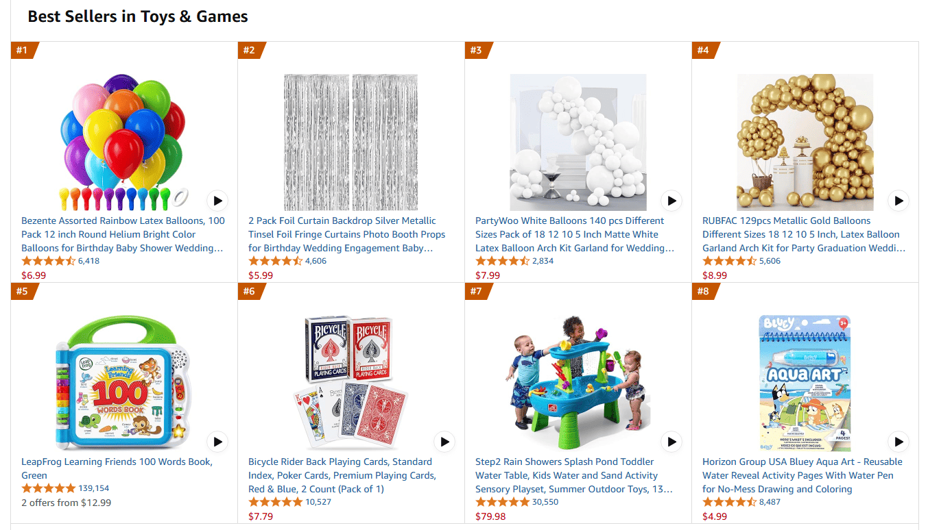 Colorful toys arranged on a white surface