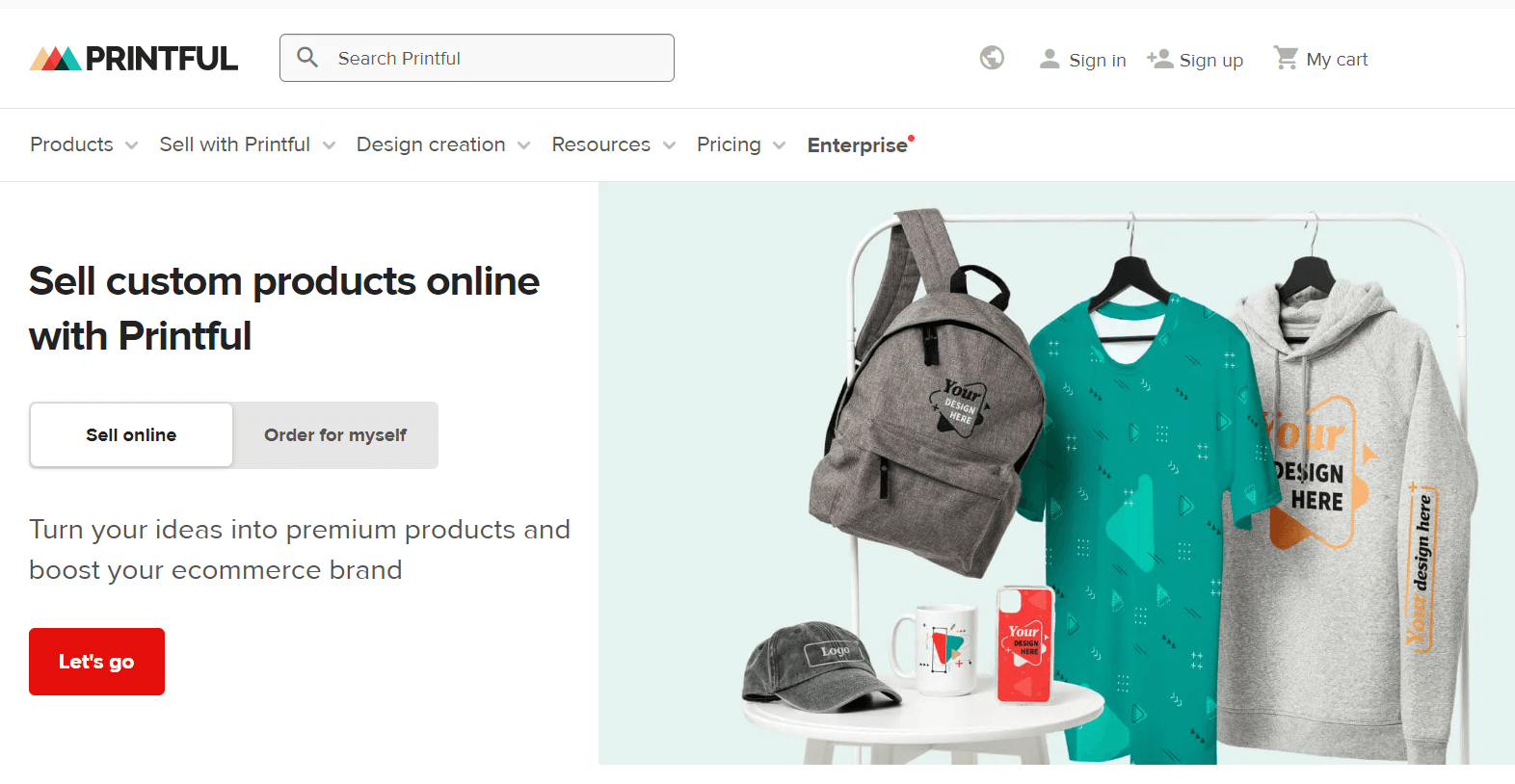 Printful interface illustrating the supplier workflow
