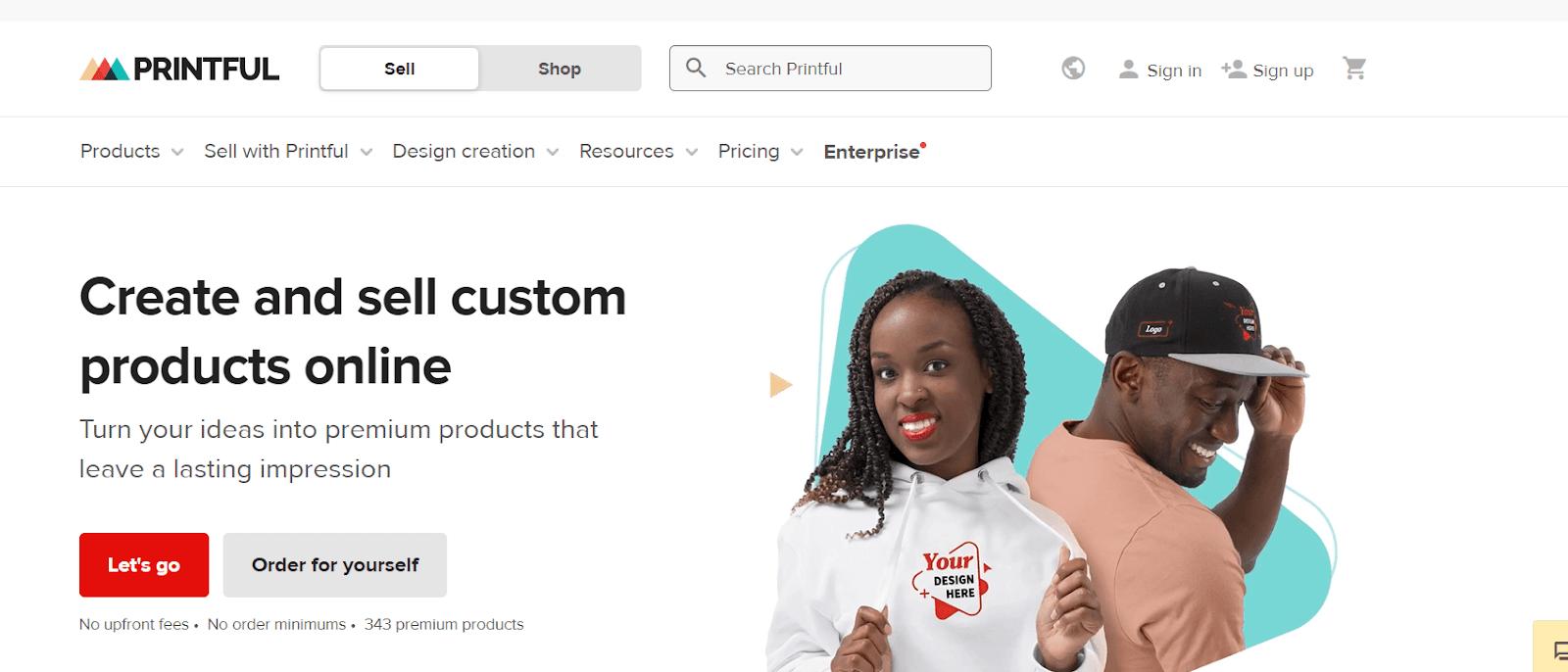 Printful interface