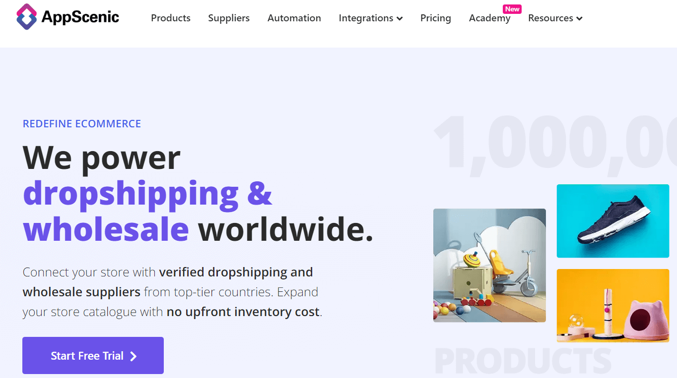 AppScenic platform showing supplier catalog tools