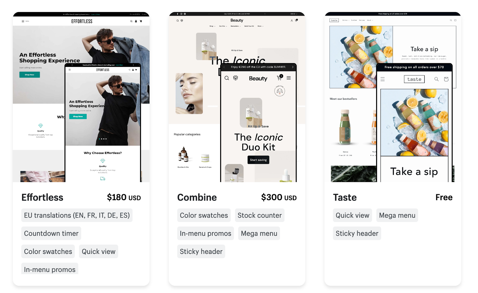 Shopify theme library with free and paid store themes