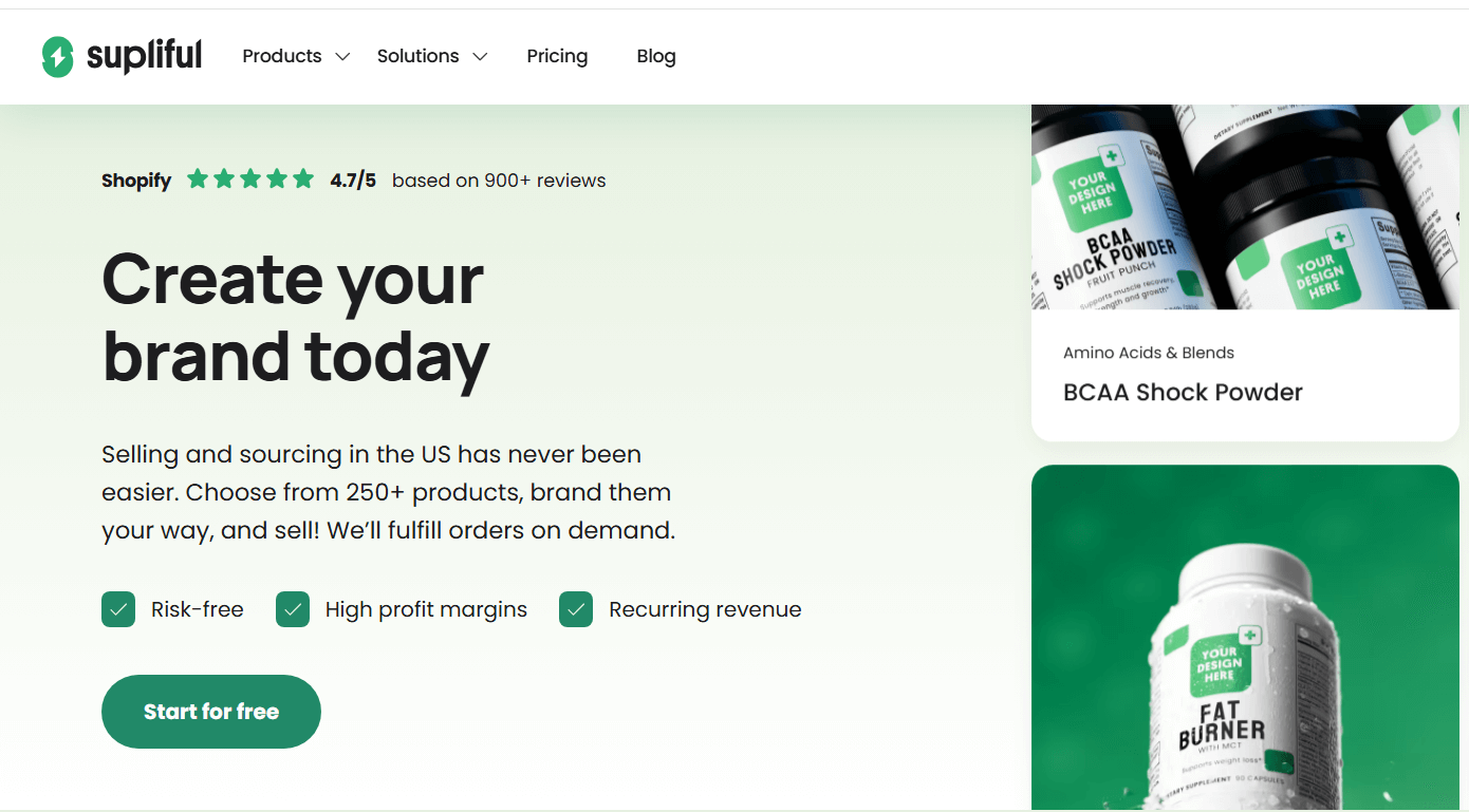 Supplement products illustrating the product category