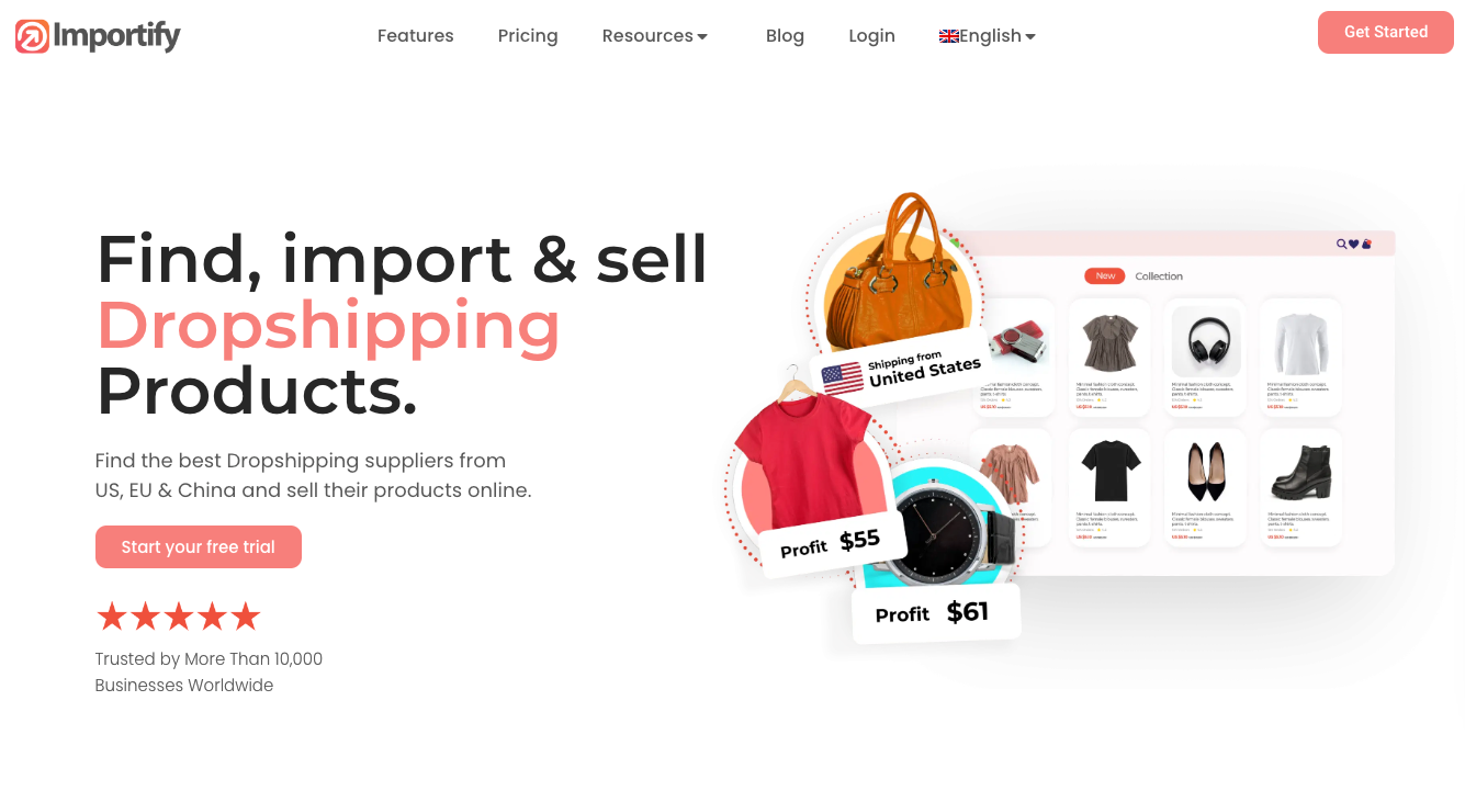 Importify extension importing a supplier product into a store
