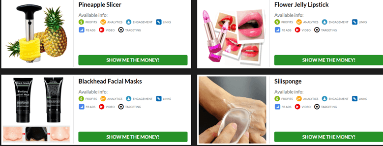 Ecomhunt dashboard showing curated dropshipping product research