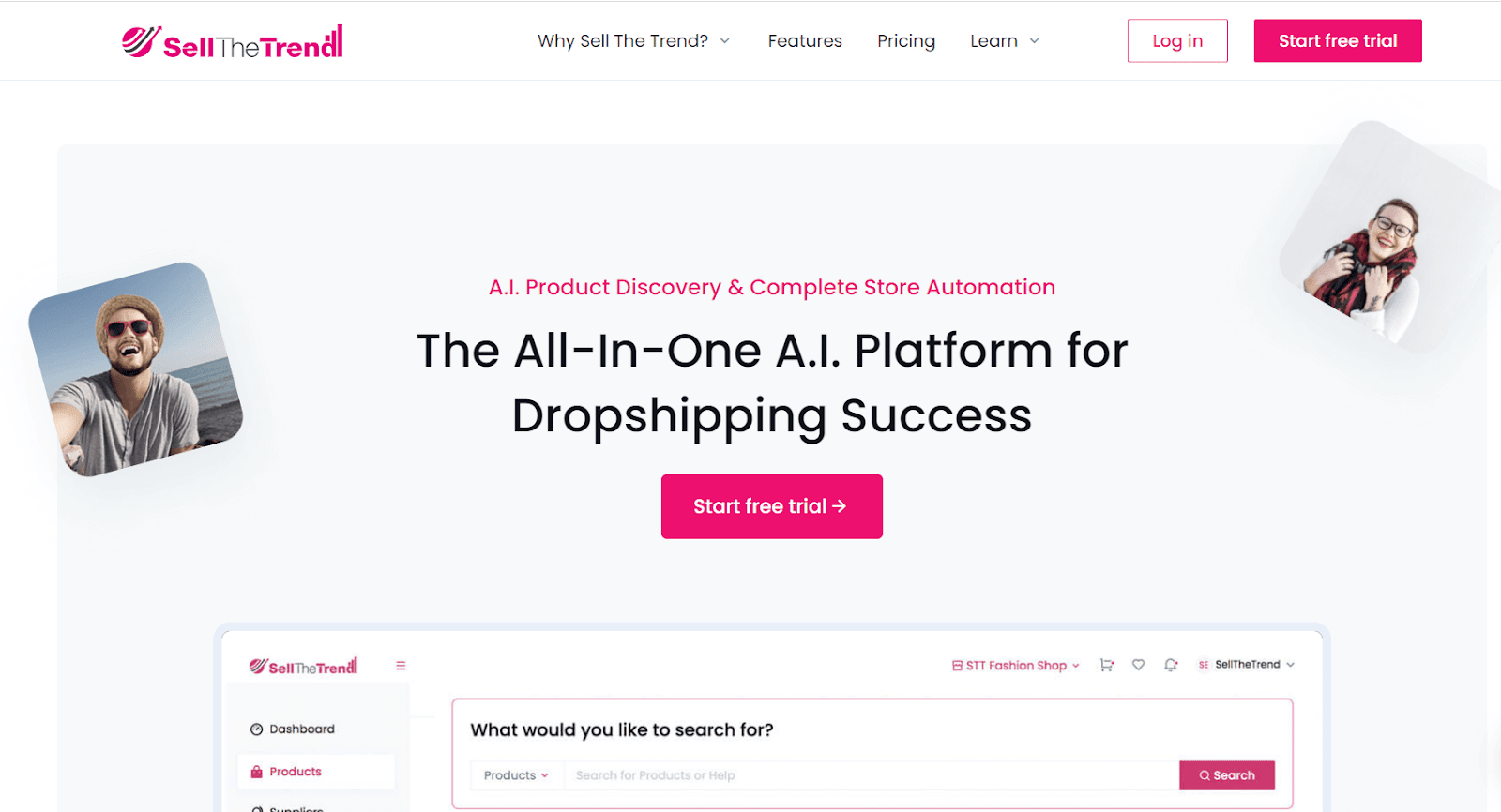 Sell The Trend dashboard for product discovery and store automation