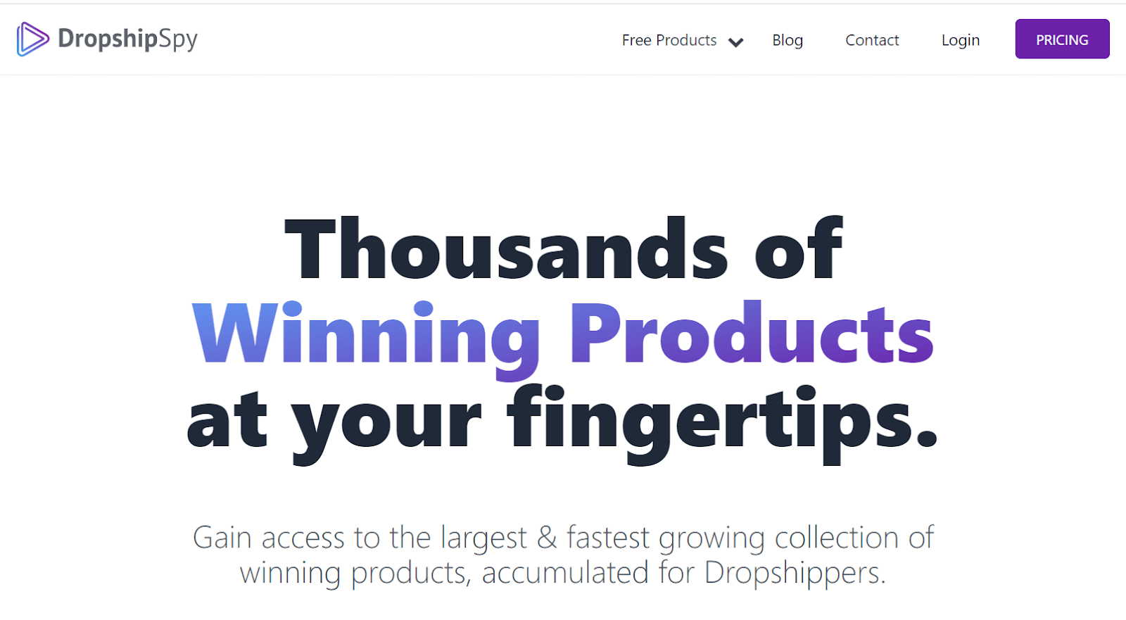 Dropship Spy product research interface with test-planning data