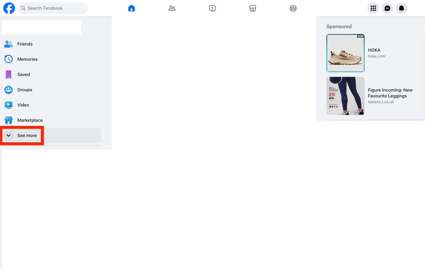 Facebook desktop menu leading to Recent Ad Activity