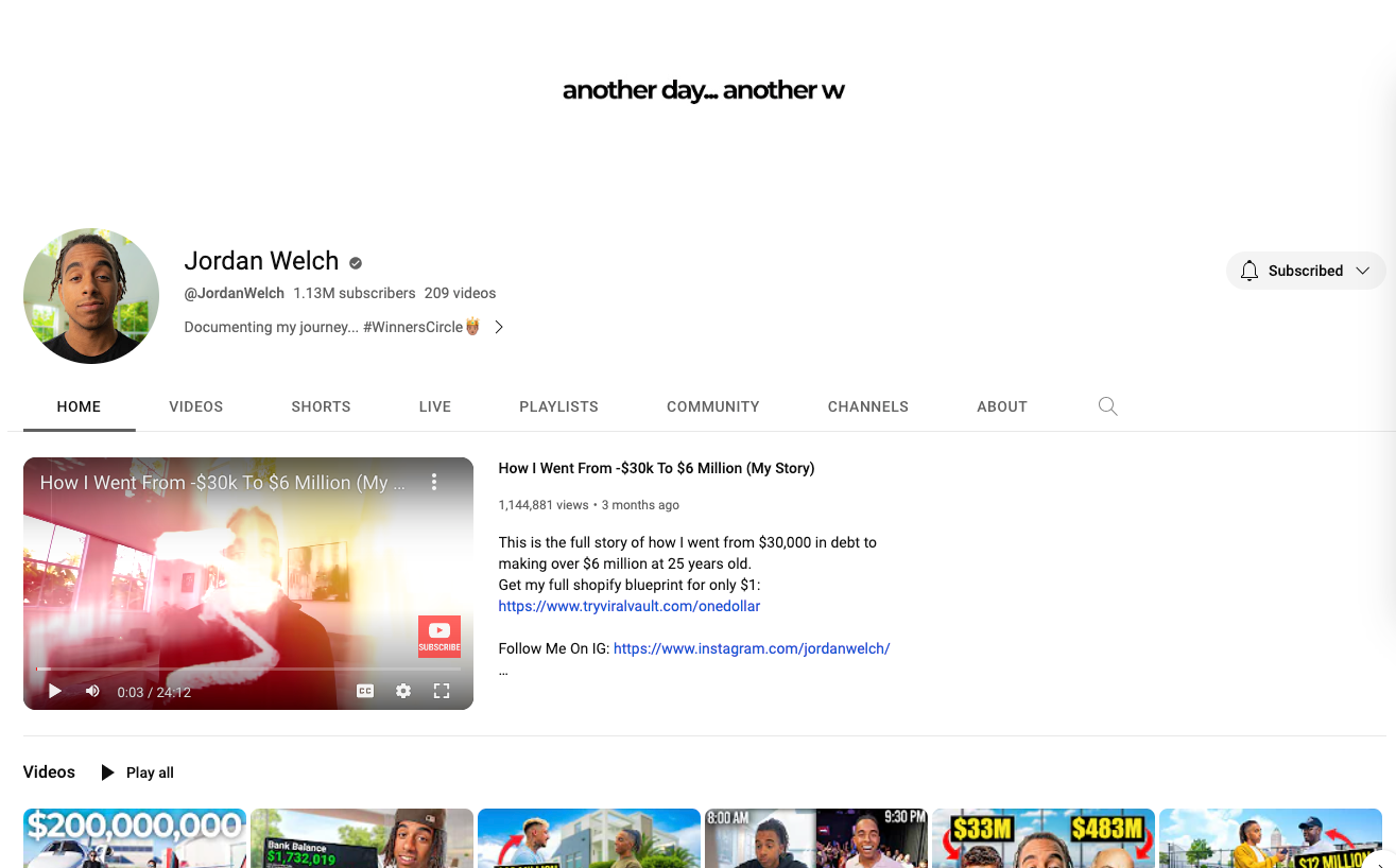 Jordan Welch recording a Shopify tutorial