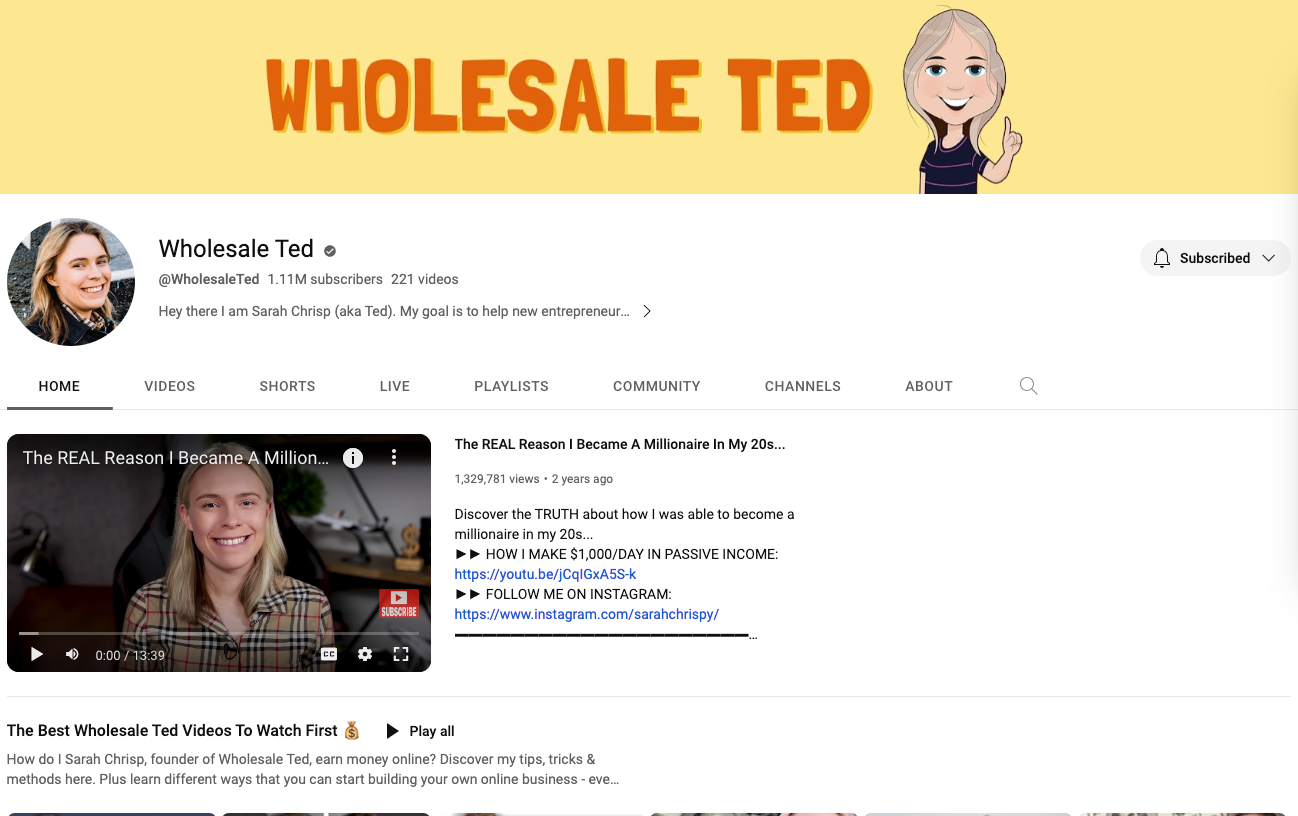 Sarah Chrisp of Wholesale Ted presenting an online business tutorial