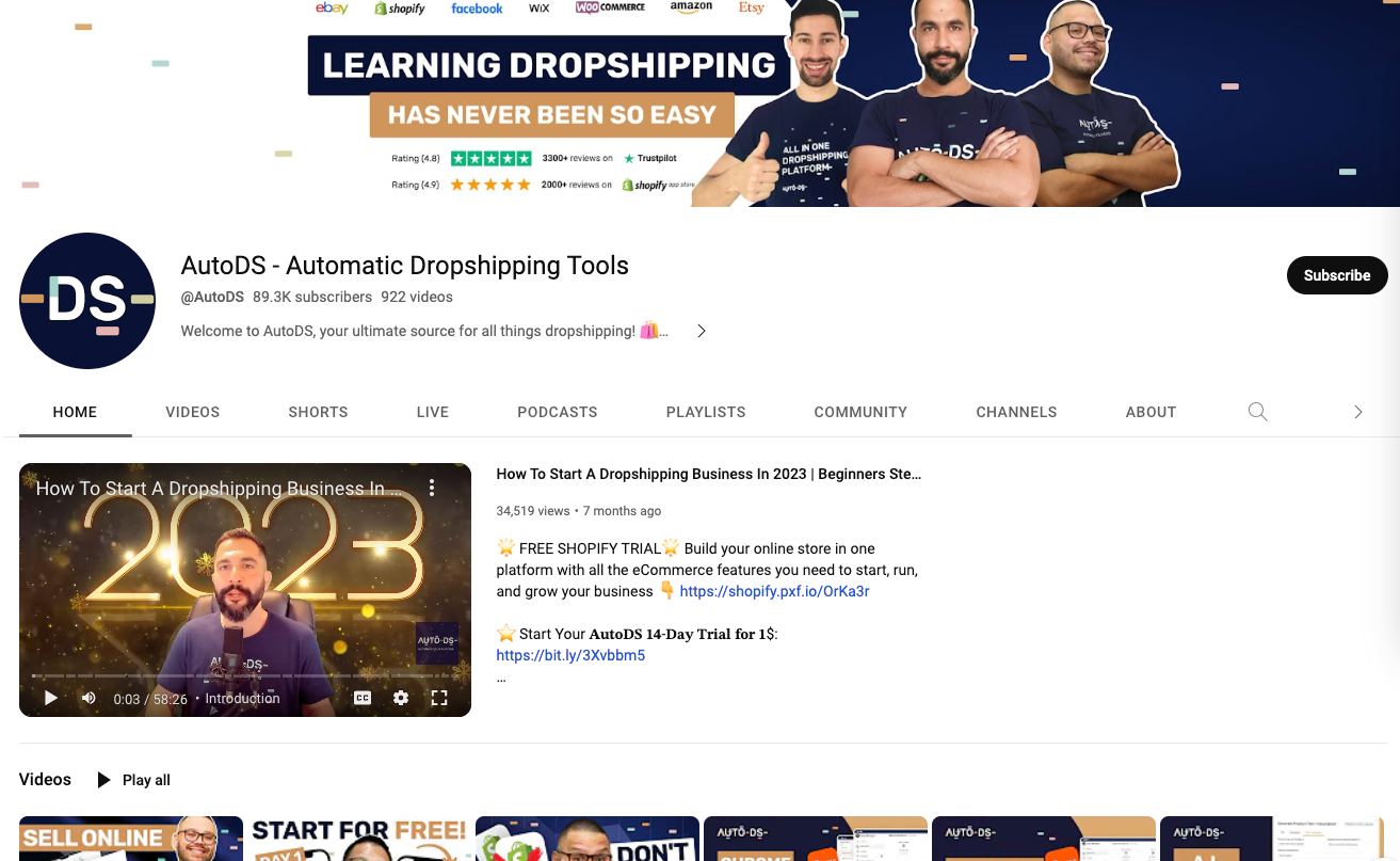 AutoDS tutorial showing dropshipping automation