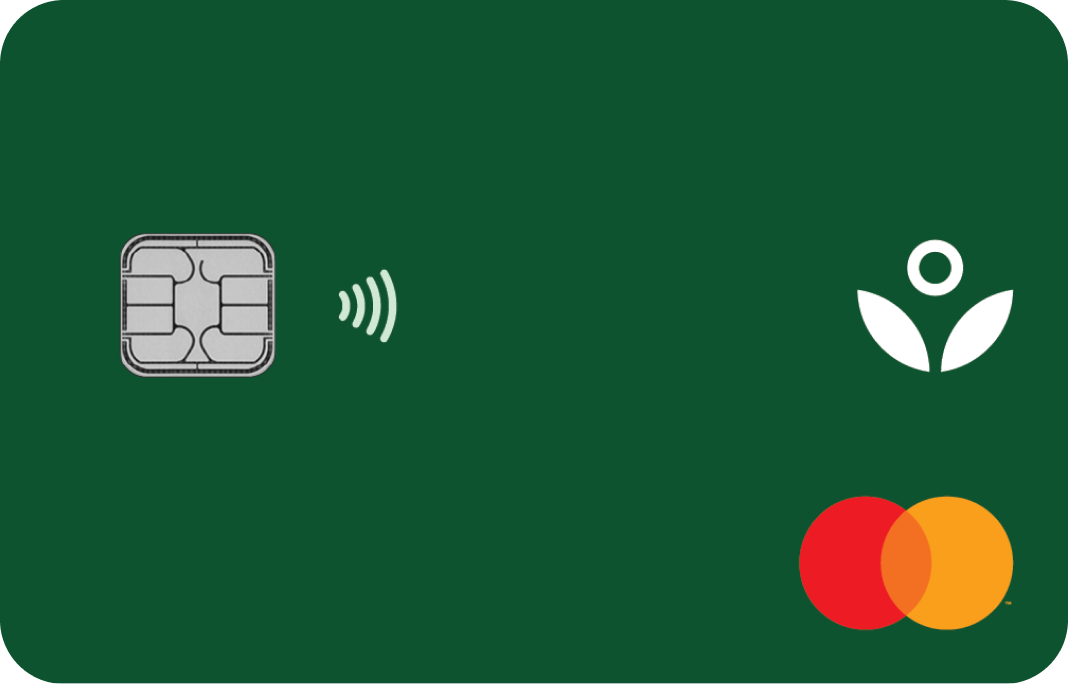 A green fruitful card with mastercard logo