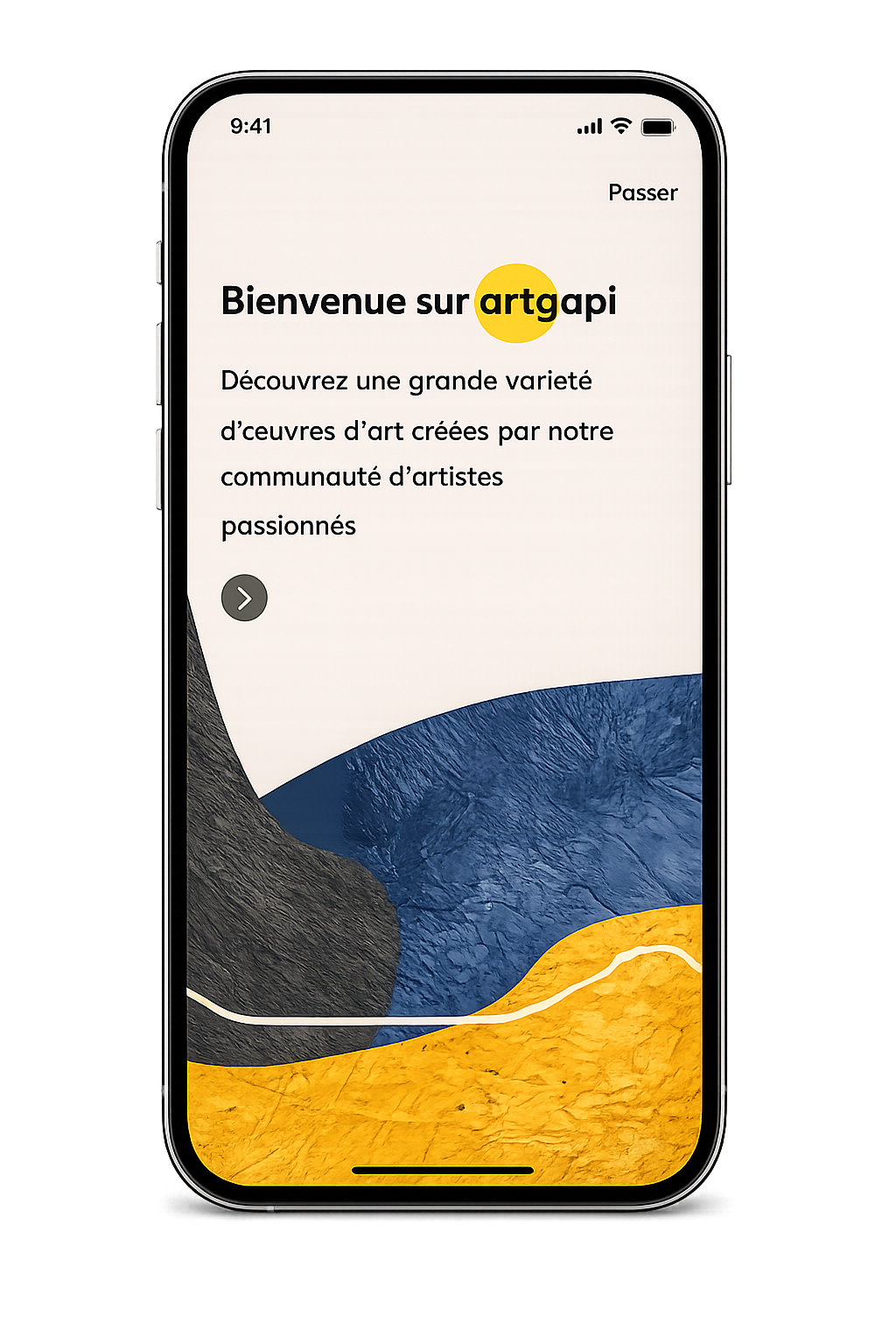 Artgapi écran d’accueil