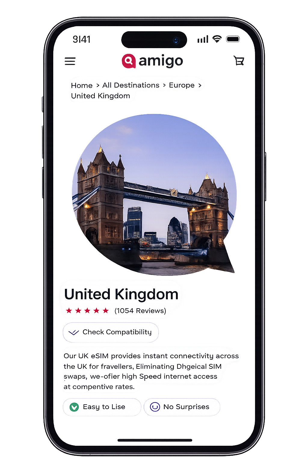 Amigo eSIM United Kingdom