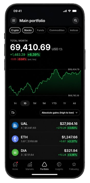 Delta crypto app écran 2