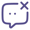 purple chat cancel icon