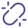 Purple unlink icon