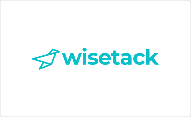 Wisetack company logo with a stylized origami bird in turquoise.