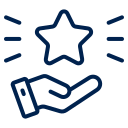 Hand holding a star symbolizing achievement or recognition.