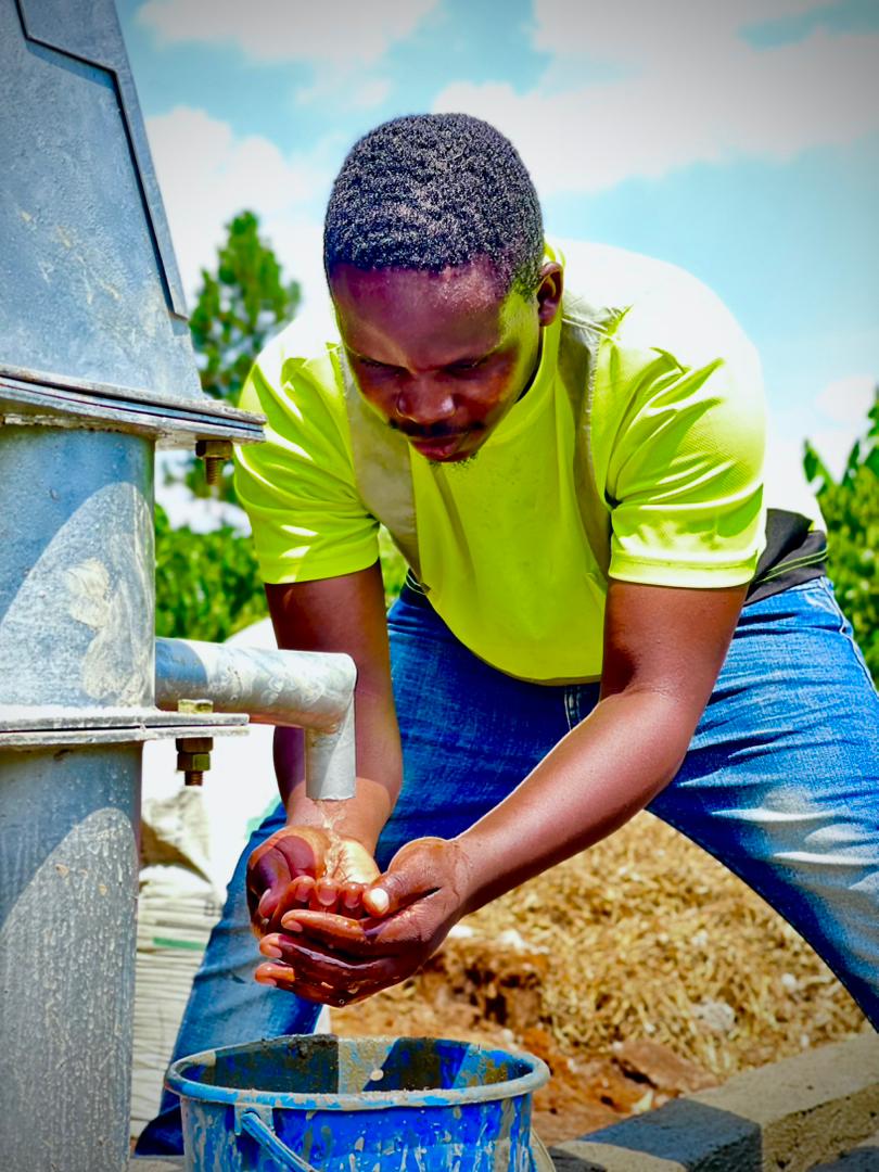 Clean water flowing at a pump test, July 2026