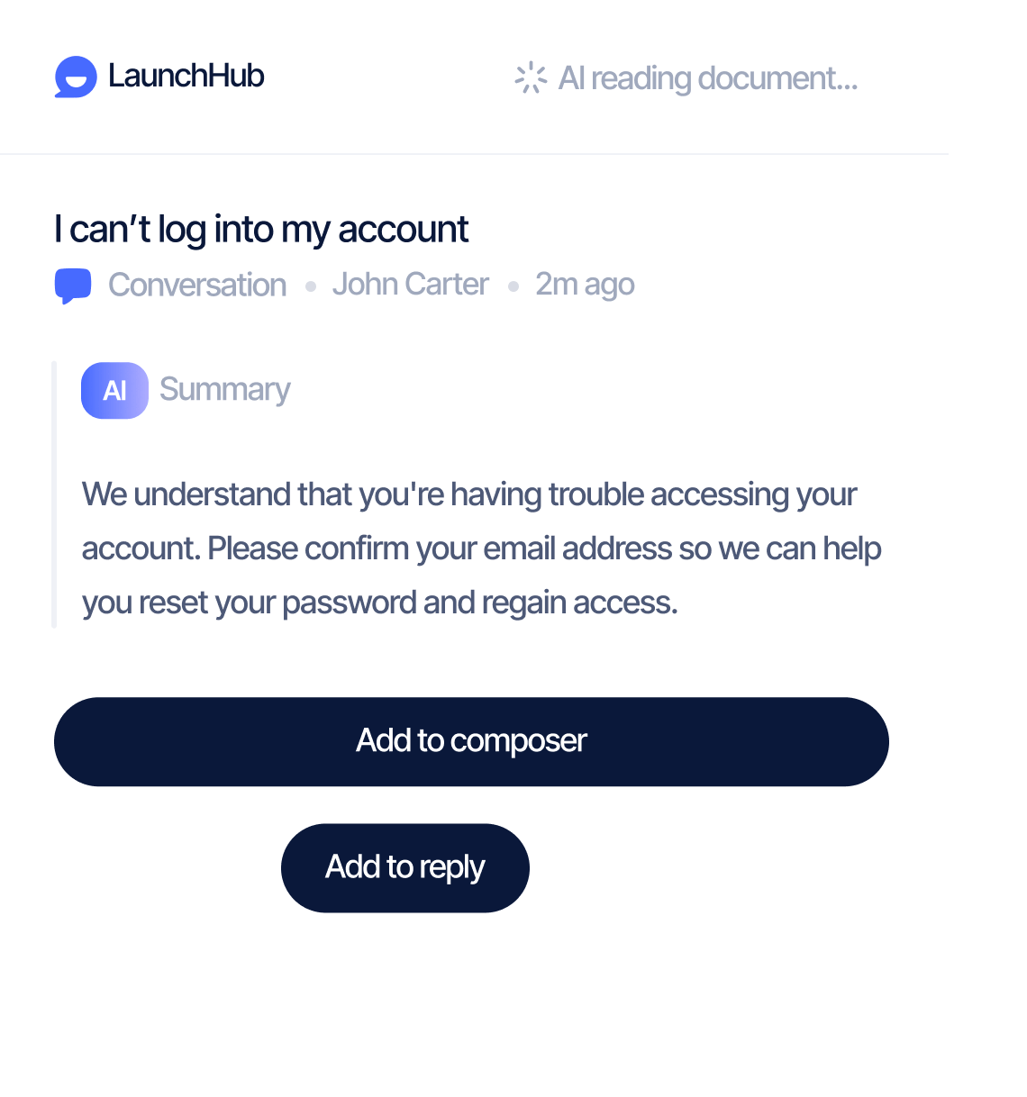 AI Powered Suggestions - LaunchHub Webflow Template
