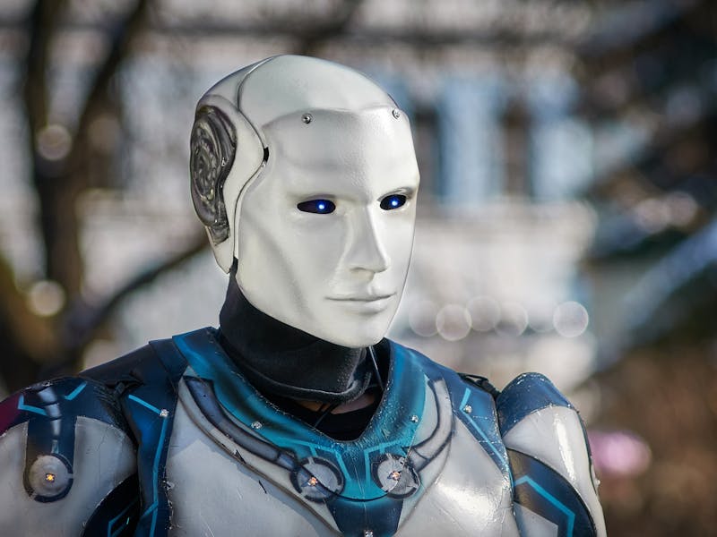 NEURA Robotics 4NE1 cognitive humanoid robot portrait blue eyes