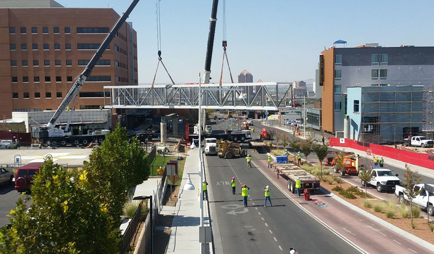 People building a bridge