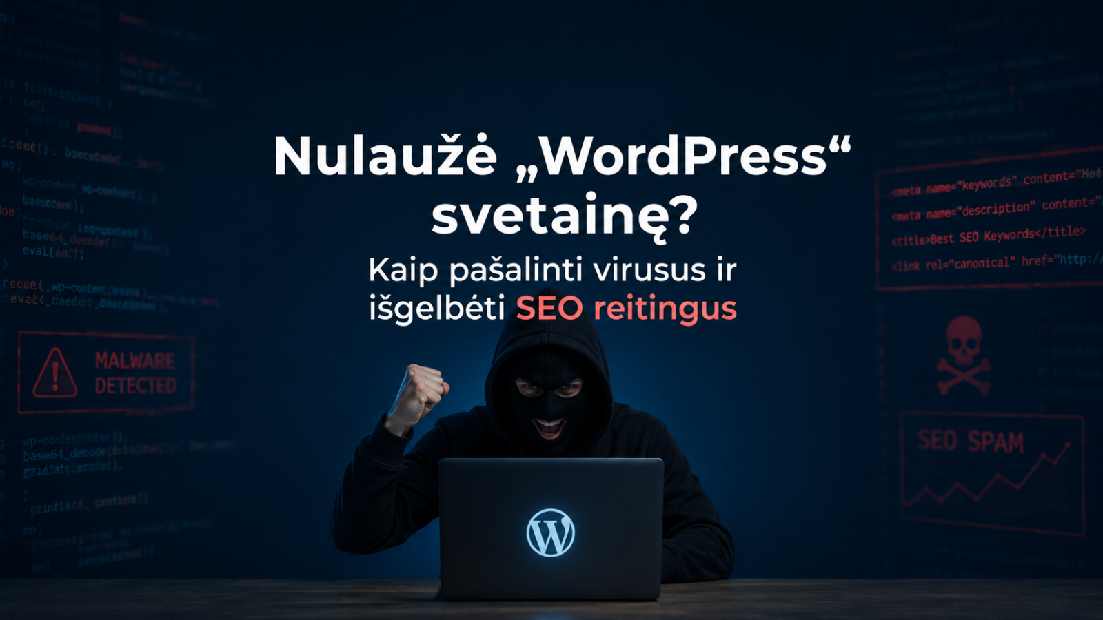 Nulaužė „WordPress“ svetainę? Kaip pašalinti virusus ir išgelbėti SEO reitingus