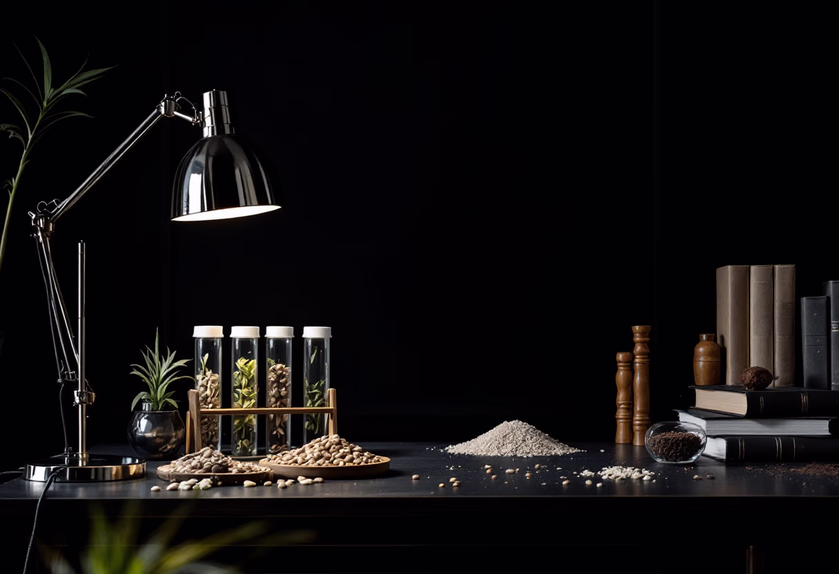 [background image] image of office space with agricultural samples