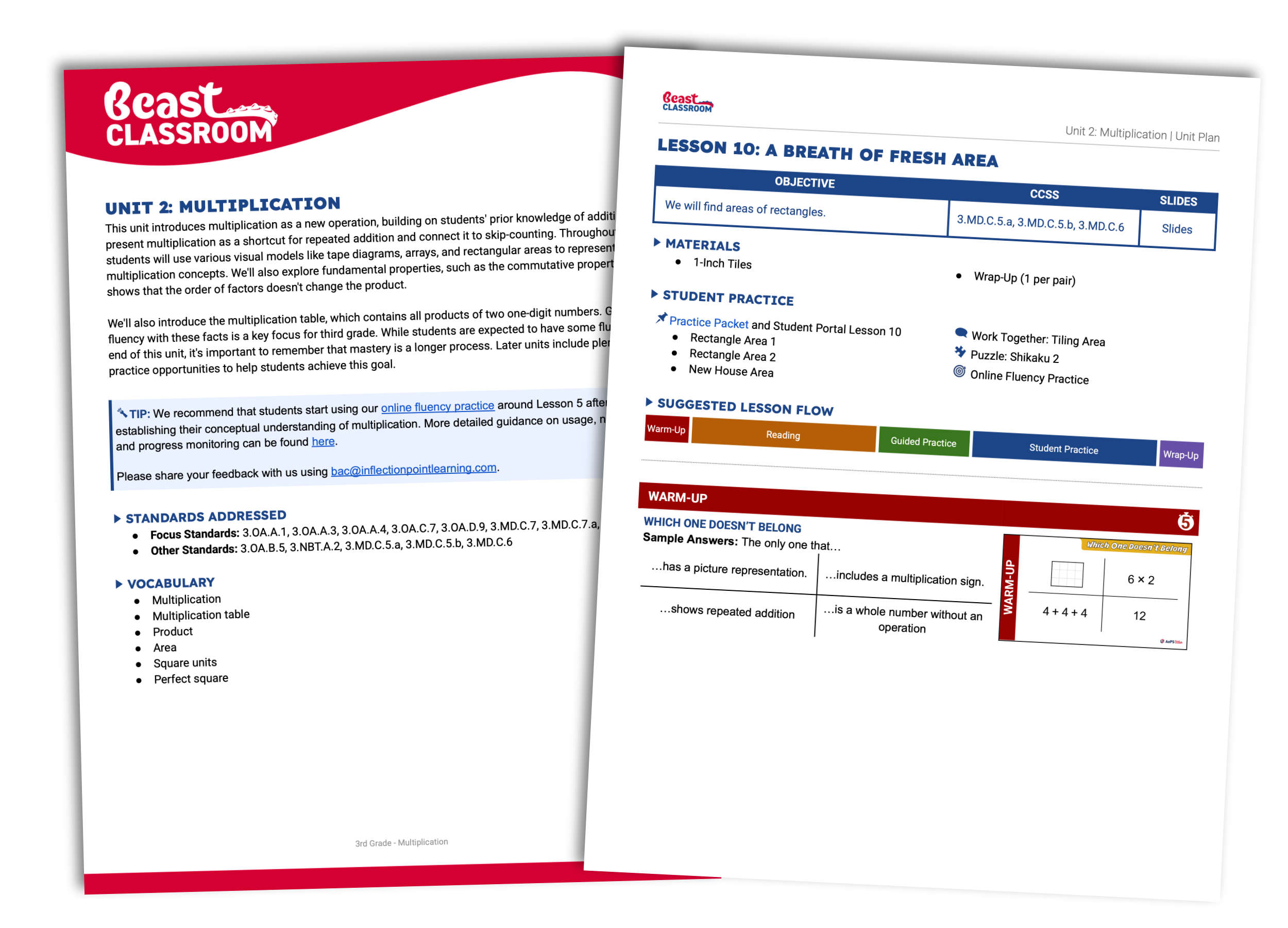 Beast Classroom Core teacher materials, including a unit and lesson plan.
