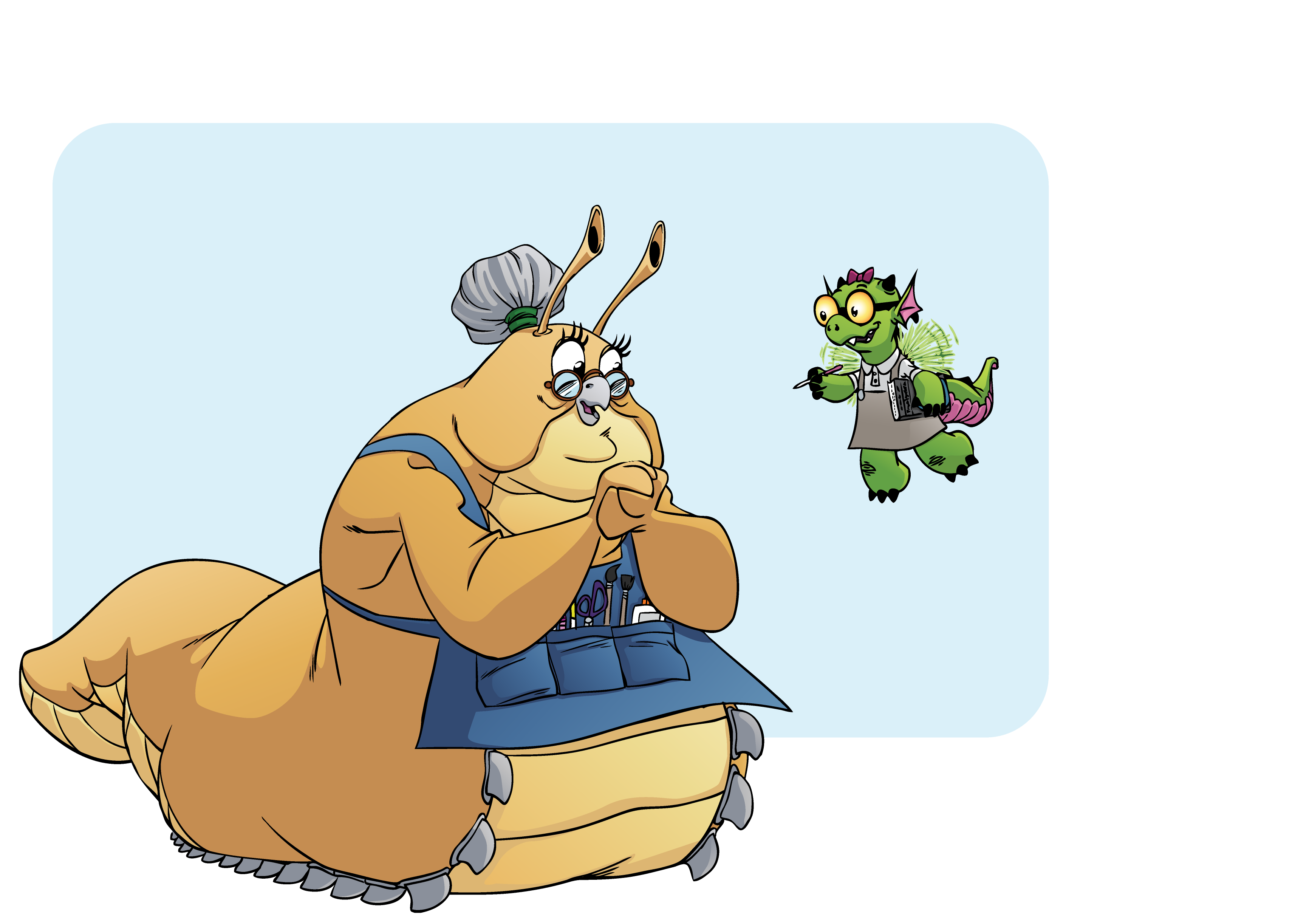 A Beast Classroom teacher and student at a desk together.